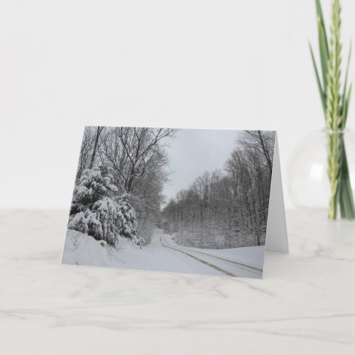 Rustic Winter Snow Scene Blank Inside Card