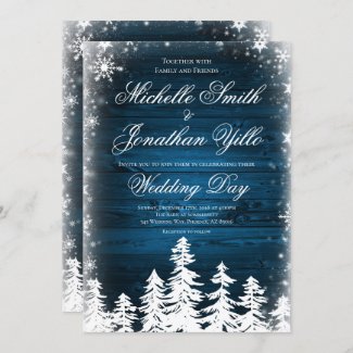 Rustic Winter Snowflake Wedding Invitation