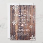 Rustic Winter Snowflakes Barn Wood Bridal Shower Invitation (Front)
