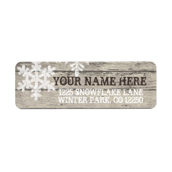Rustic Winter Snowflakes Label by GIFTSBYHEATHERMYERS at Zazzle