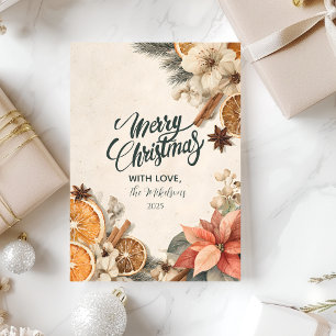 Rustic Winter Spice Merry Christmas Holiday Card