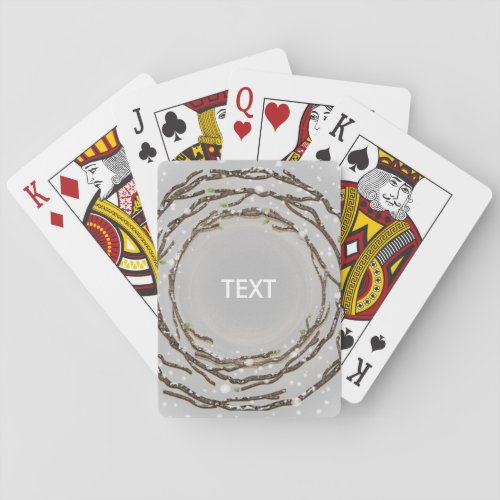 Rustic Winter Tree Branches Snowy Playing Cards