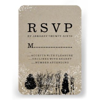 RUSTIC WINTER WEDDING RSVP CARDS