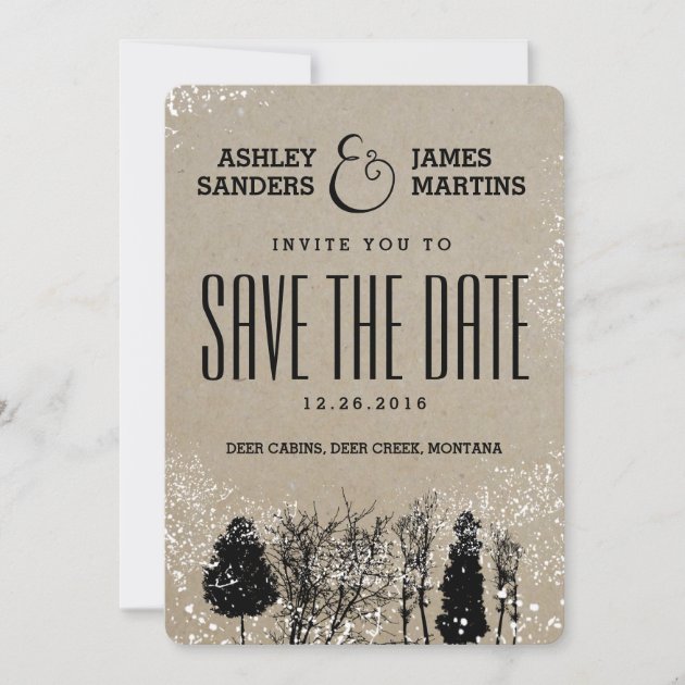 RUSTIC WINTER TREE SAVE THE DATE