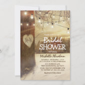 Rustic Winter Tree Twinkle Lights Bridal Shower Invitation (Front)