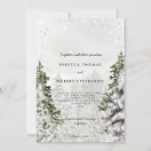 rustic winter trees holiday wedding invitation | Zazzle