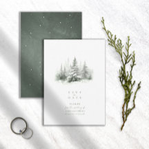Rustic Winter Wedding Forest Green ID1049