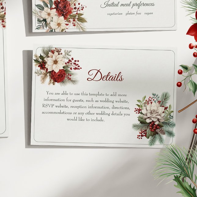 Rustic Winter Wedding Info Details Card (Creator Uploaded)