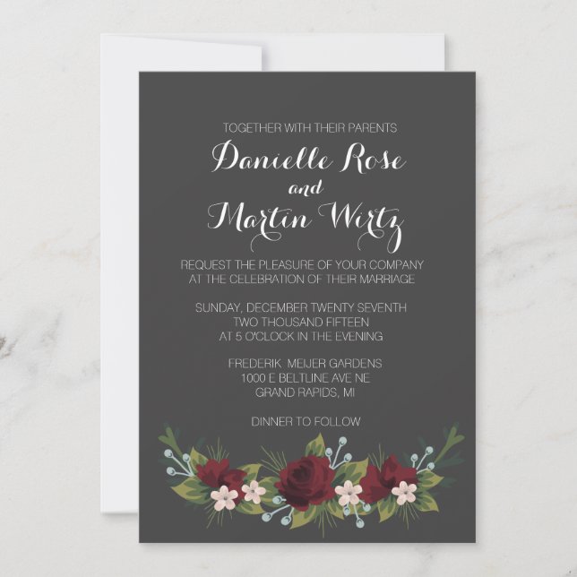 Rustic Winter Wedding Invite (Front)