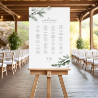 Rustic Winter Wedding Seating Forest Green ID1049