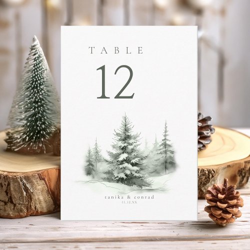 Rustic Winter Wedding Table No Green ID1049 Invitation