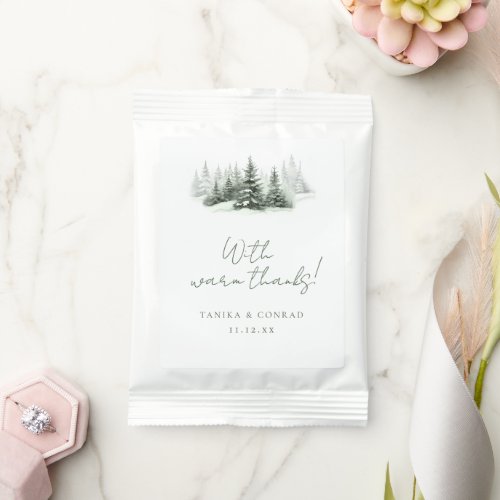 Rustic Winter Wedding Thanks Forest Green ID1049 Margarita Drink Mix