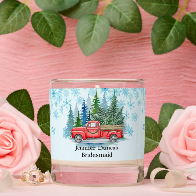 Rustic Winter Wedding Truck Bridesmaids Favor Scented Candle (Wedding)