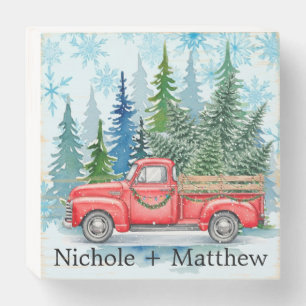 Rustic Winter Wedding Truck Wifey favor Wooden Box Sign