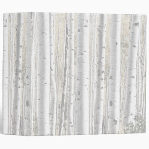 Rustic Winter White Birch Tree Forest Binder