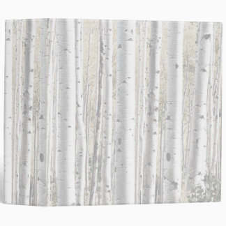Rustic Winter White Birch Tree Forest Binder