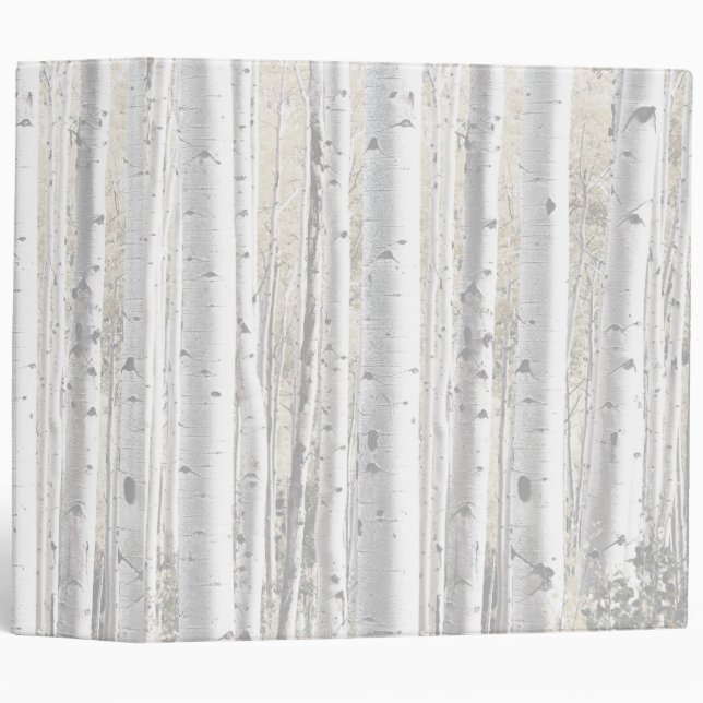 Rustic Winter White Birch Tree Forest Binder (Front/Spine)