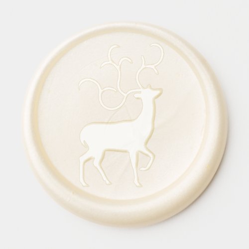 Rustic Winter White Reindeer Wax Seal Sticker