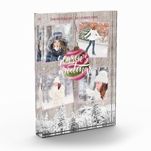 Rustic Winter Wonderland Barn Wood Photo Collage