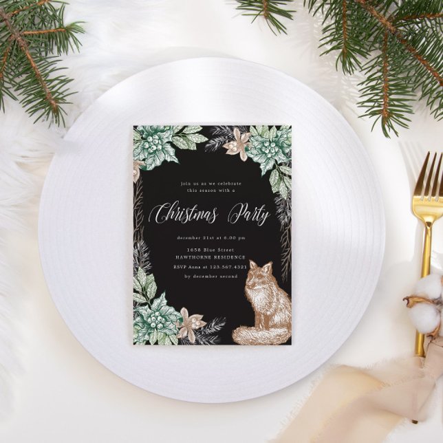 Rustic Winter Wonderland Christmas Party Invitation (Creator Uploaded)