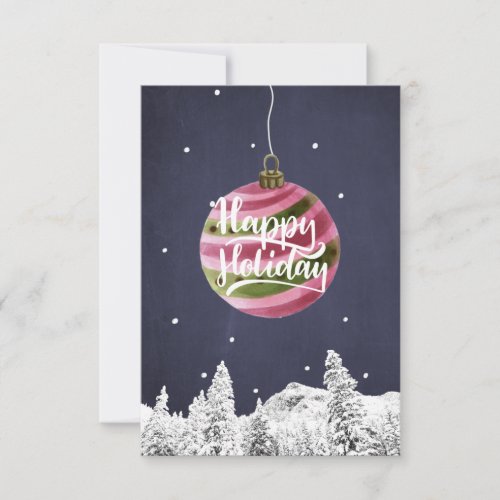 Rustic Winter Wonderland Happy Holiday Typography Card