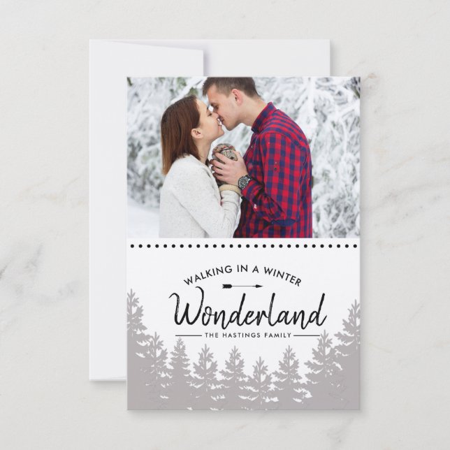 Rustic Winter Wonderland | Mountain Photo Card (Front)