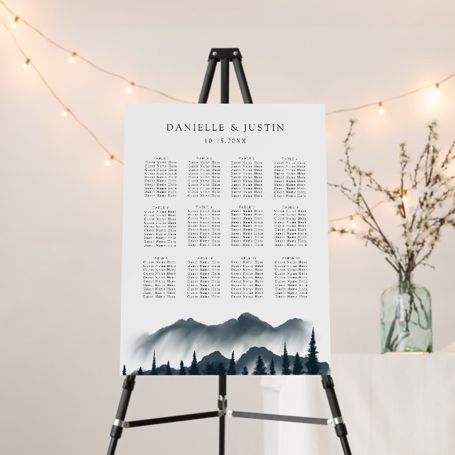 Rustic Winter Wonderland Seating Chart Foam Board (In Situ (Stand))