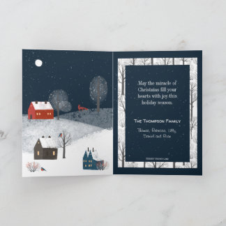 Rustic Winter Wonderland With Wildlife Holiday Card