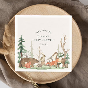 Rustic Winter Woodland Baby Shower Napkins