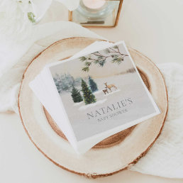 Rustic Winter Woodland Baby Shower Paper Napkins
