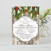 Rustic Winter Woodland Bridal shower Invitation (Standing Front)
