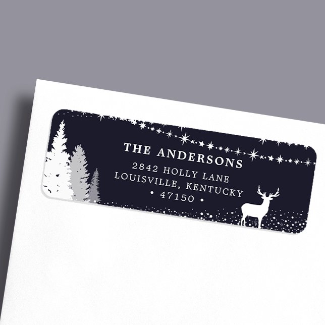Rustic Winter Woodland Deer Address Label (Creator Uploaded)