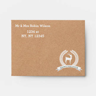 Rustic winter woodland deer Holiday envelopes