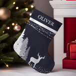 Rustic Winter Woodland Deer Personalized Monogram Small Christmas Stocking<br><div class="desc">Embrace the enchantment of the winter woodland with this personalized stocking. A majestic deer graces this rustic design, surrounded by pine boughs and delicate snowflakes. The monogram adds a personalized touch, making this stocking a cherished keepsake for years to come. Perfect for nature lovers and those who appreciate the beauty...</div>