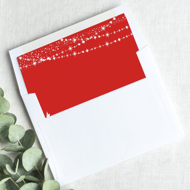Rustic Winter Woodland Deer Red Envelope Liner (Creator Uploaded)