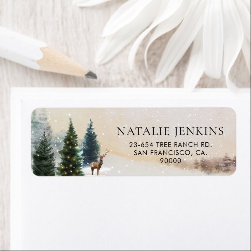 Rustic Winter Woodland Return Address Label