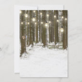 Rustic Winter Woodland Tree String Lights Wedding Invitation (Back)