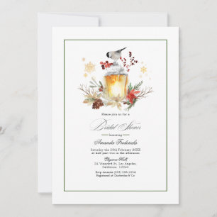 Rustic Winterland Pine and Spruce Bridal Shower Invitation