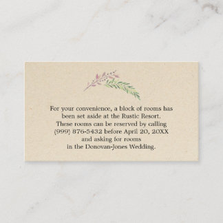Rustic with Greenery Wedding Enclosure Card