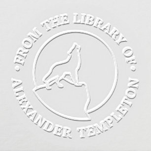 Rustic Wolf Howling at Moon Line Art Library Embosser