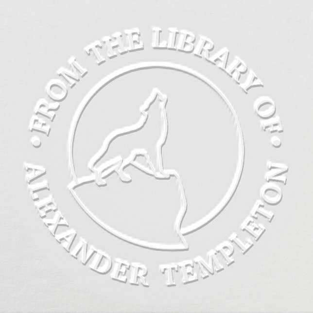 Rustic Wolf Howling at Moon Line Art Library Embosser (Design)