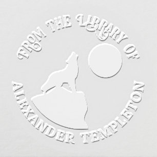 Rustic Wolf Howling at Moon Silhouette Library #2 Embosser