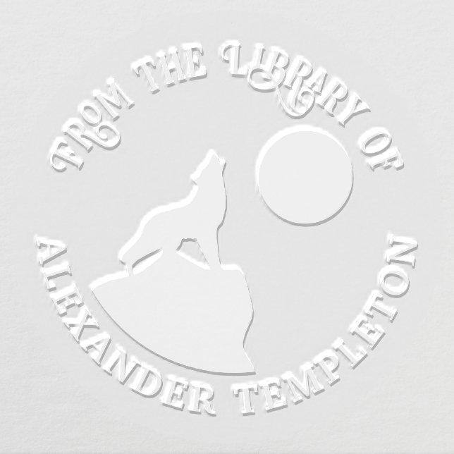 Rustic Wolf Howling at Moon Silhouette Library #2 Embosser (Design)