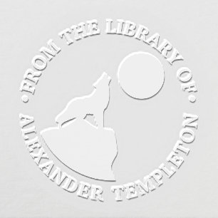 Rustic Wolf Howling at Moon Silhouette Library Embosser