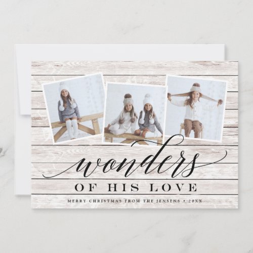 Rustic Wonder  Holiday Photo Collage Card