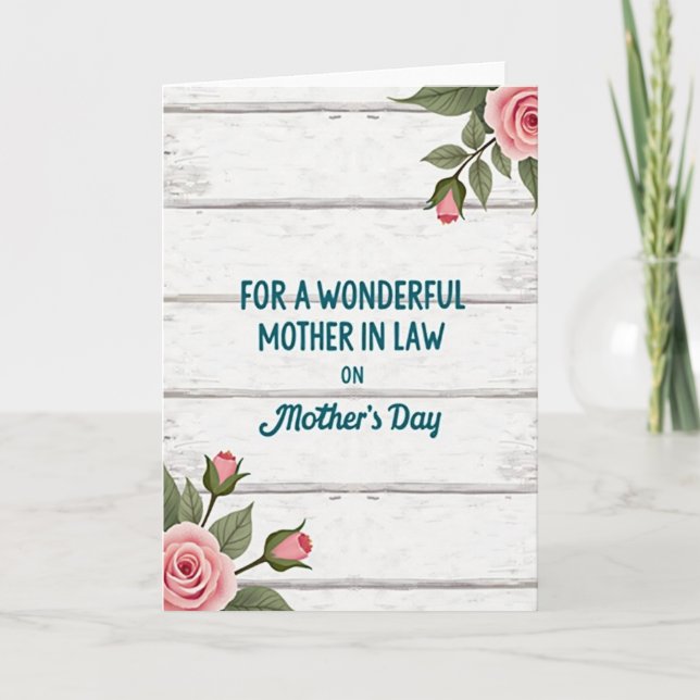 Rustic Wonderful Mothers Card (Front)