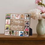 Rustic Wood 14 Photo Collage Family Quote Plaque<br><div class="desc">Create your own photo collage  plaque  with 14 of your favorite pictures on a wood texture background.Personalize with family name and established date. The "Family is Everything" quote adds a unique touch to the photo plaque  gift.</div>