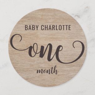 Rustic Wood 1-2 Months Baby Milestone Sign