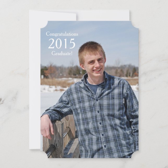 Rustic Wood 2015 Graduate Photo Announcement (Front)