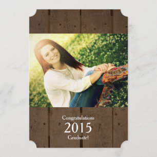 Rustic Wood 2015 Graduate Photo Announcement
